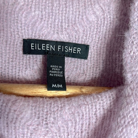 Eileen Fisher Peruvian Alpaca Fluff Funnelneck Sweater in Dusty Pink Size M - Picture 6 of 9